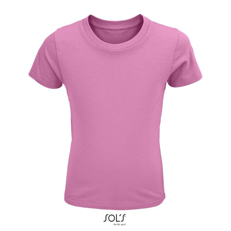 Camiseta Ajustada De Cuello Redondo Para Niño Crusader Kids Sols - Rosa Orquídea - Sols