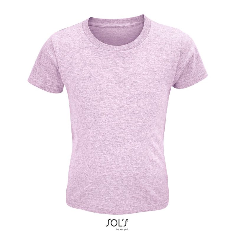 Camiseta Ajustada De Cuello Redondo Para Niño Crusader Kids Sols - Rosa Jaspeado - Sols