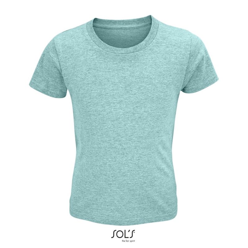 Camiseta Ajustada De Cuello Redondo Para Niño Crusader Kids Sols - Verde Jaspeado Claro - Sols