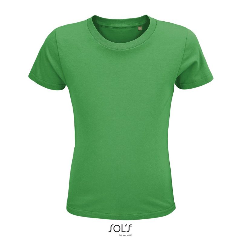 Camiseta Ajustada De Cuello Redondo Para Niño Crusader Kids Sols - Verde Pradera - Sols