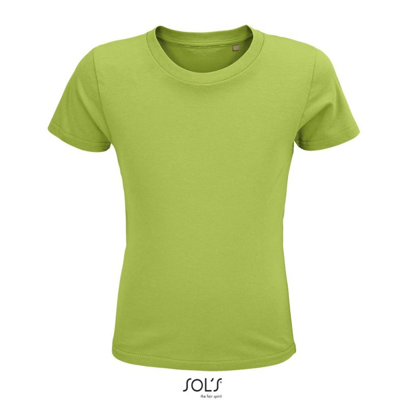 Camiseta Ajustada De Cuello Redondo Para Niño Crusader Kids Sols - Verde Manzana - Sols