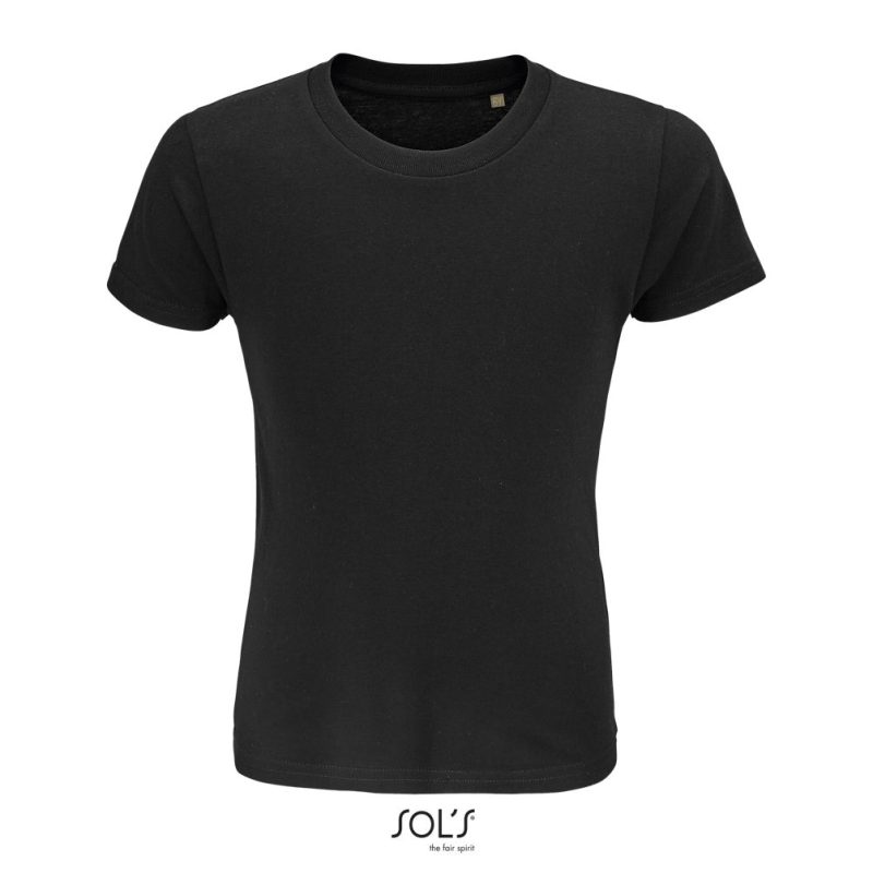 Camiseta Ajustada De Cuello Redondo Para Niño Crusader Kids Sols - Negro Profundo - Sols