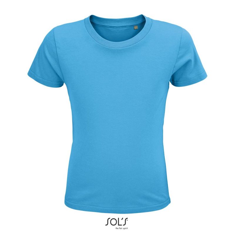 Camiseta Ajustada De Cuello Redondo Para Niño Crusader Kids Sols - Aqua - Sols