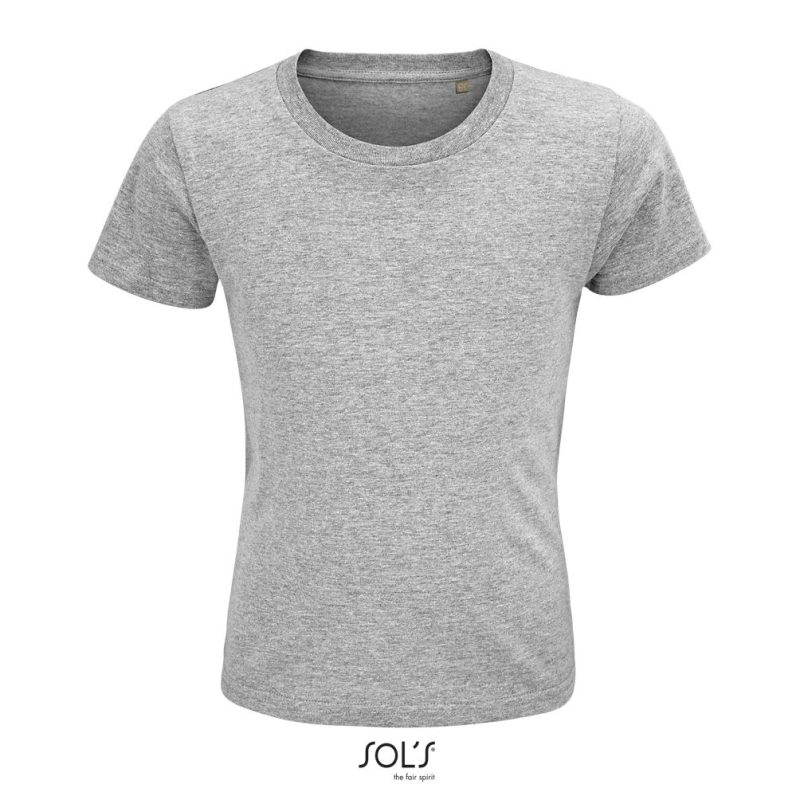 Camiseta Ajustada De Cuello Redondo Para Niño Crusader Kids Sols - Gris Mezcla - Sols