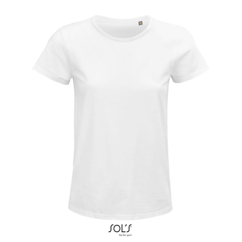 Camiseta Mujer Ajustada De Punto Liso Y Cuello Redondo Crusader Women Sols - Blanco - Sols