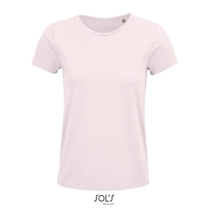 Camiseta Mujer Ajustada De Punto Liso Y Cuello Redondo Crusader Women Sols - Rosa Palido - Sols