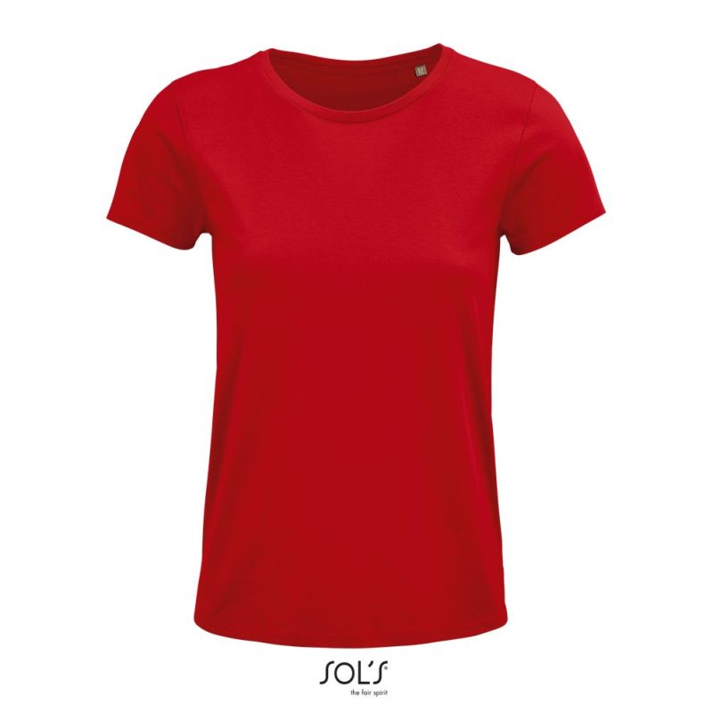 Camiseta Mujer Ajustada De Punto Liso Y Cuello Redondo Crusader Women Sols - Rojo - Sols