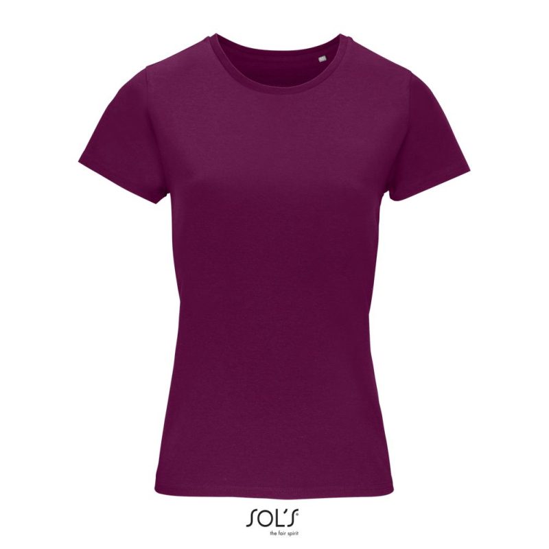 Camiseta Mujer Ajustada De Punto Liso Y Cuello Redondo Crusader Women Sols - Morado Astral - Sols