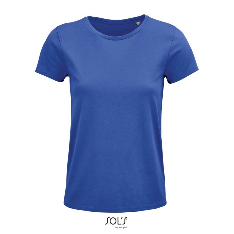 Camiseta Mujer Ajustada De Punto Liso Y Cuello Redondo Crusader Women Sols - Azul Royal - Sols