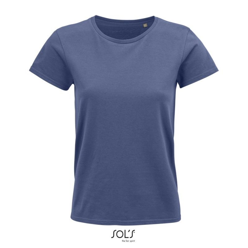 Camiseta Mujer Ajustada De Punto Liso Y Cuello Redondo Crusader Women Sols - Denim - Sols