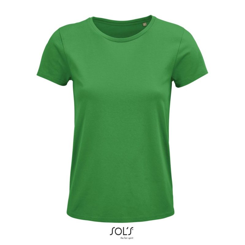 Camiseta Mujer Ajustada De Punto Liso Y Cuello Redondo Crusader Women Sols - Verde Pradera - Sols