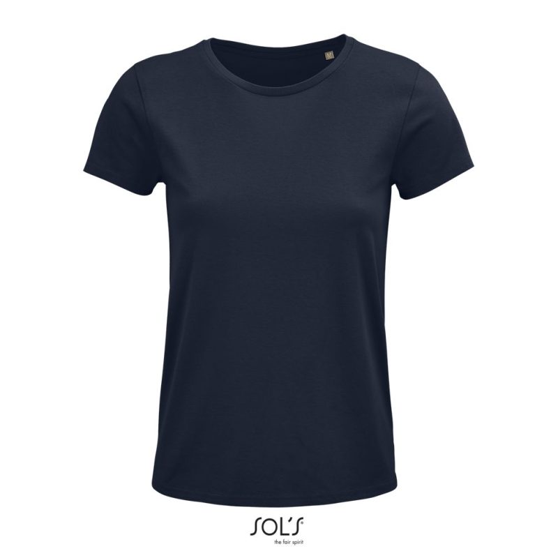 Camiseta Mujer Ajustada De Punto Liso Y Cuello Redondo Crusader Women Sols - French Marino - Sols