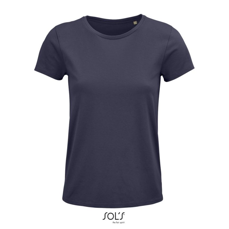 Camiseta Mujer Ajustada De Punto Liso Y Cuello Redondo Crusader Women Sols - Gris Ratón - Sols