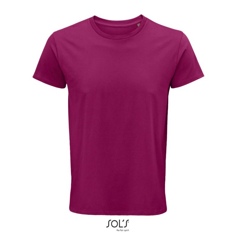 Camiseta Hombre Ajustada De Punto Liso Y Cuello Redondo Crusader Men Sols - Fucsia - Sols