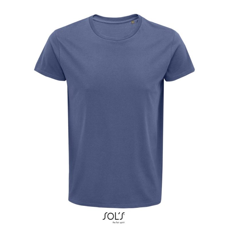Camiseta Hombre Ajustada De Punto Liso Y Cuello Redondo Crusader Men Sols - Denim - Sols