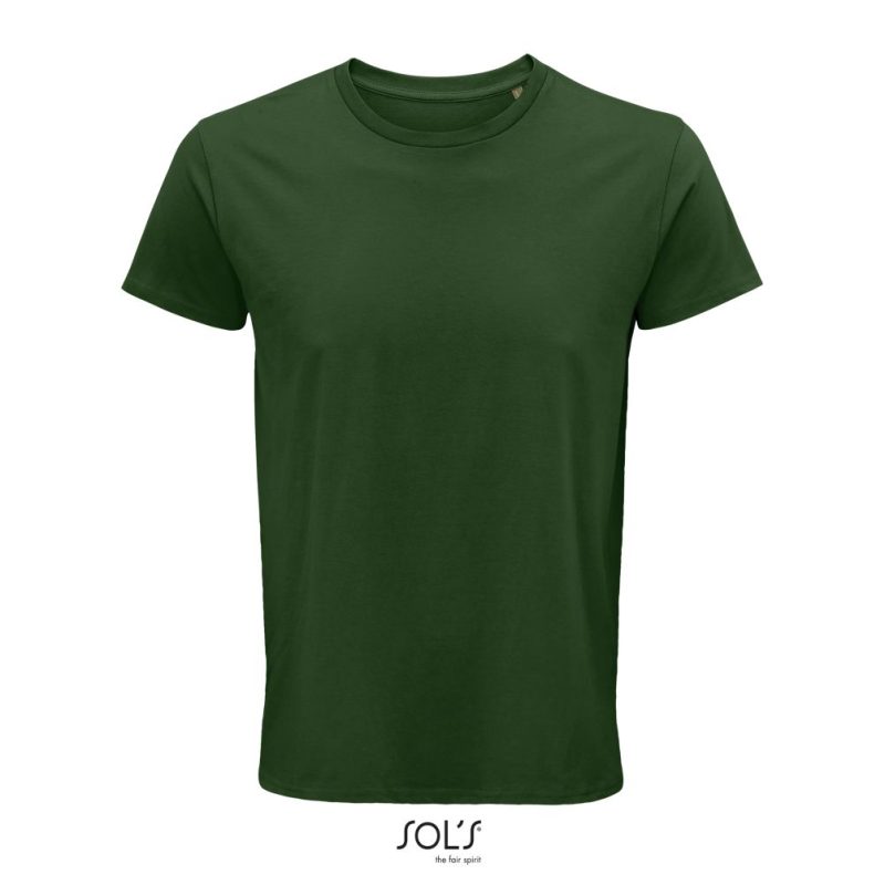Camiseta Hombre Ajustada De Punto Liso Y Cuello Redondo Crusader Men Sols - Verde Botella - Sols