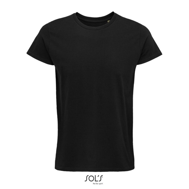 Camiseta Hombre Ajustada De Punto Liso Y Cuello Redondo Crusader Men Sols - Negro Profundo - Sols