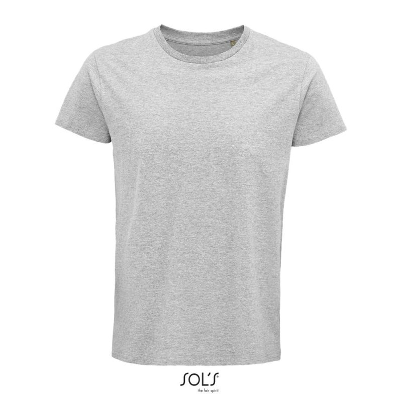 Camiseta Hombre Ajustada De Punto Liso Y Cuello Redondo Crusader Men Sols - Gris Mezcla - Sols