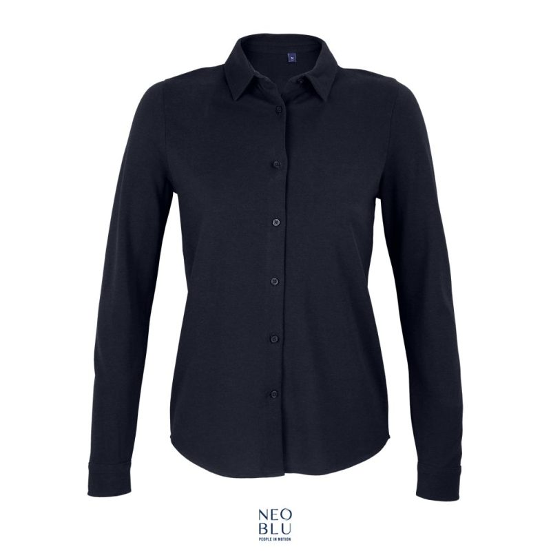 Camisa De Piqué De Algodón Para Mujer Neoblu Basile Women Sols - Noche - Sols