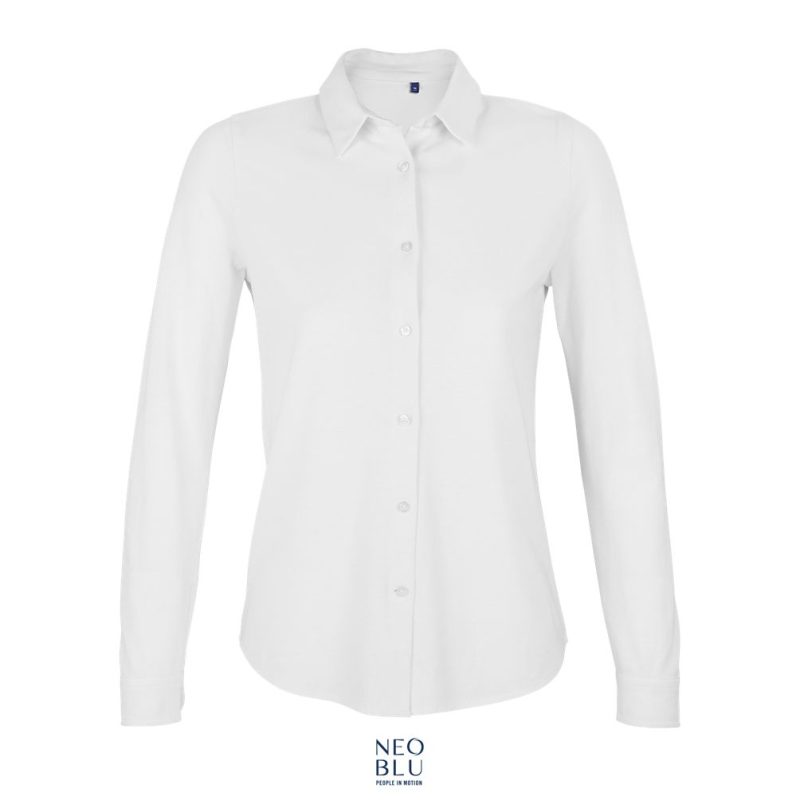 Camisa De Piqué De Algodón Para Mujer Neoblu Basile Women Sols - Blanco Óptimo - Sols