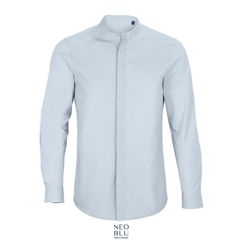 Camisa De Hombre Con Cuello Mandarín Neoblu Bart Men Sols - Azul Claro - Sols