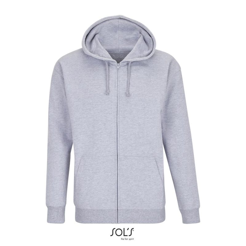 Sudadera Unisex Con Cremallera Y Capucha Carter Sols - Gris Mezcla - Sols