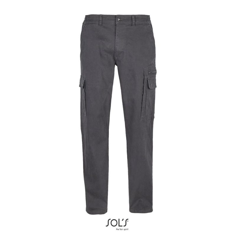 Pantalones Elásticos De Hombre Docker Sols - Gris Oscuro - Sols