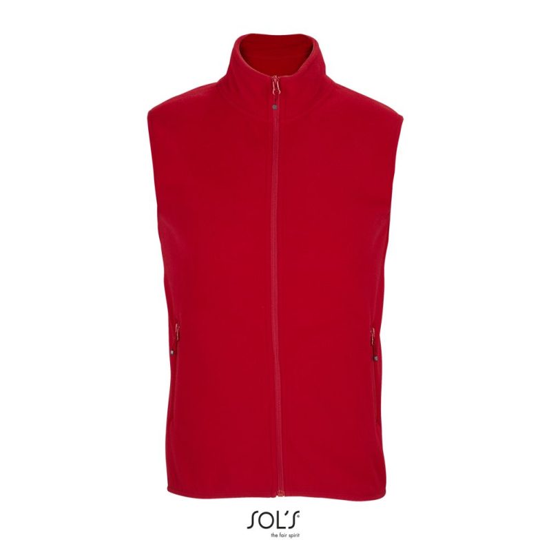 Chaleco De Microfibra Unisex Con Cremallera Factor Bw Sols - Rojo - Sols