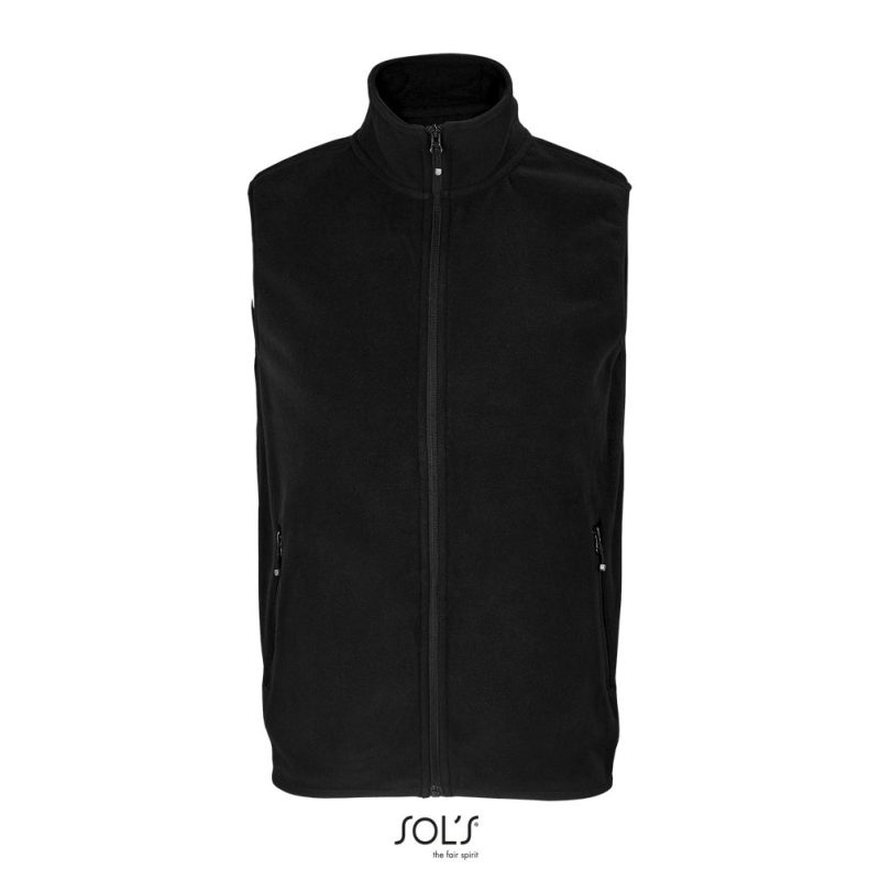 Chaleco De Microfibra Unisex Con Cremallera Factor Bw Sols - Negro - Sols