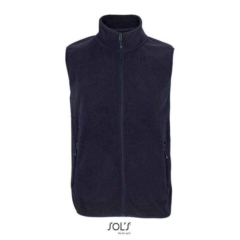 Chaleco De Microfibra Unisex Con Cremallera Factor Bw Sols - Azul Marino - Sols