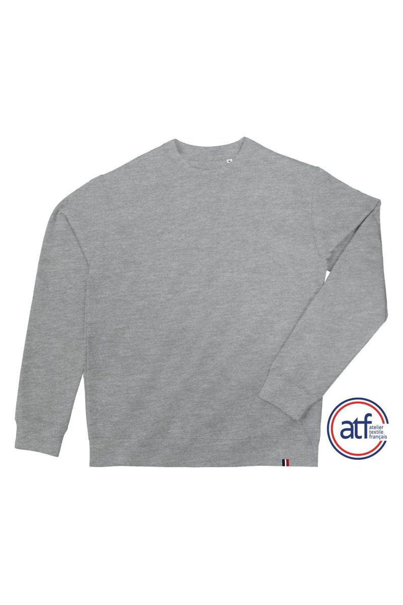 Sudadera Unisex De Cuello Redondo - Made In France Atf Alix Sols - Gris Mezcla - Sols