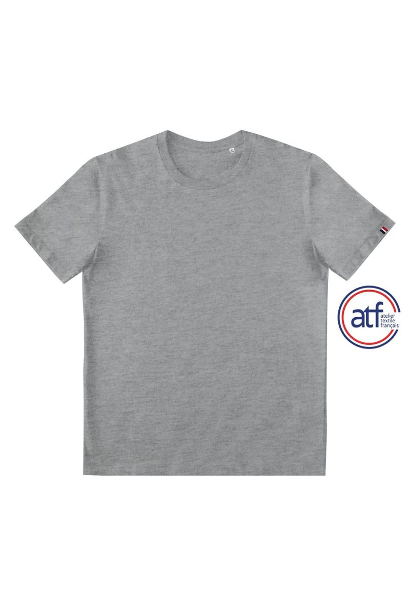 Camiseta Unisex Cuello Redondo Made In France Atf Sacha Sols - Gris Mezcla - Sols