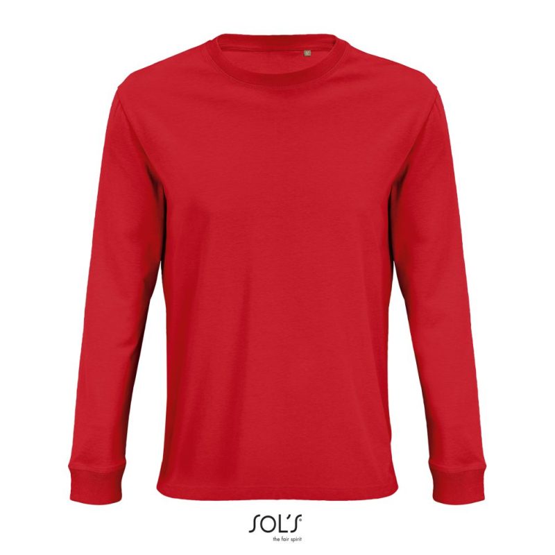 Camiseta Unisex Manga Larga Pioneer Lsl Sols - Rojo Vivo - Sols