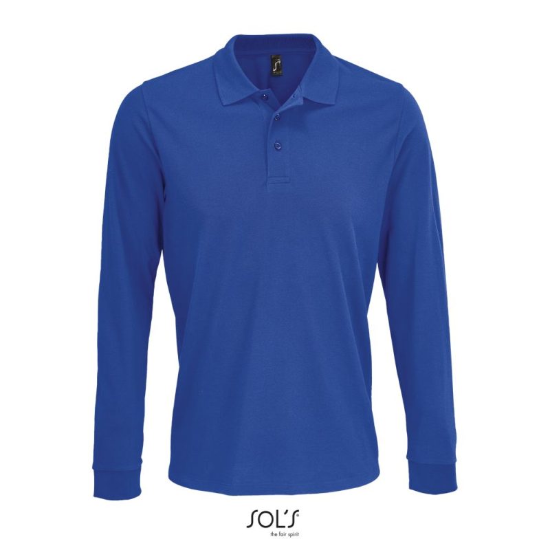 Polo Unisex Manga Larga De Polialgodón Prime Lsl Sols - Azul Royal - Sols