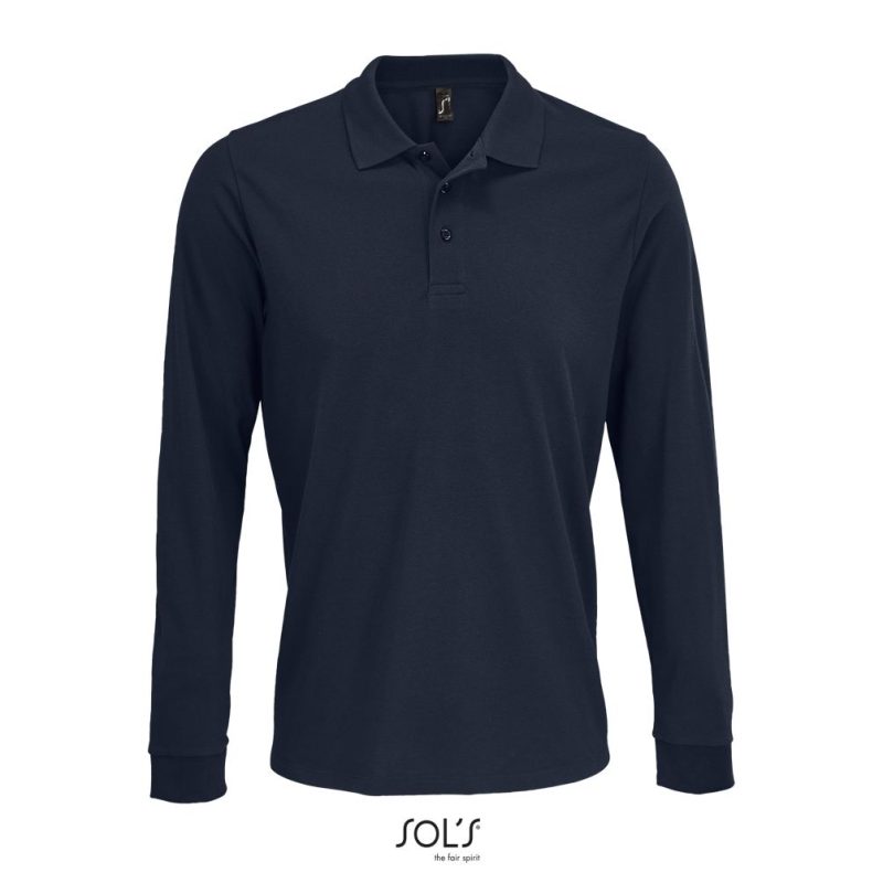 Polo Unisex Manga Larga De Polialgodón Prime Lsl Sols - French Marino - Sols