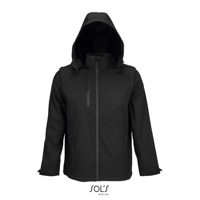 Softshell Con Capucha Y Mangas Desmontables Falcon 3In1 Sols - Negro - Sols