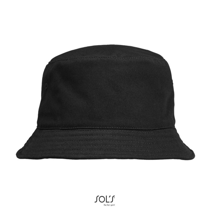 Sombrero De Pescador Unisex Bucket Twill Sols - Negro - Sols
