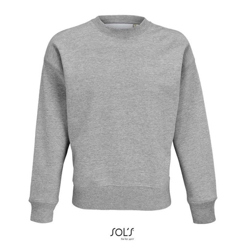 Sudadera Unisex Oversize Authentic Sols - Gris Mezcla - Sols