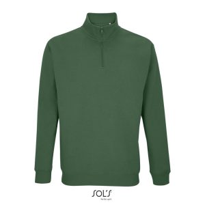 Sudadera Unisex Cuello Alto Con Cremallera 1/4 Conrad Sols - Verde Botella - Sols