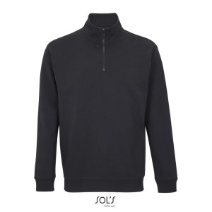 Sudadera Unisex Cuello Alto Con Cremallera 1/4 Conrad Sols - Negro - Sols