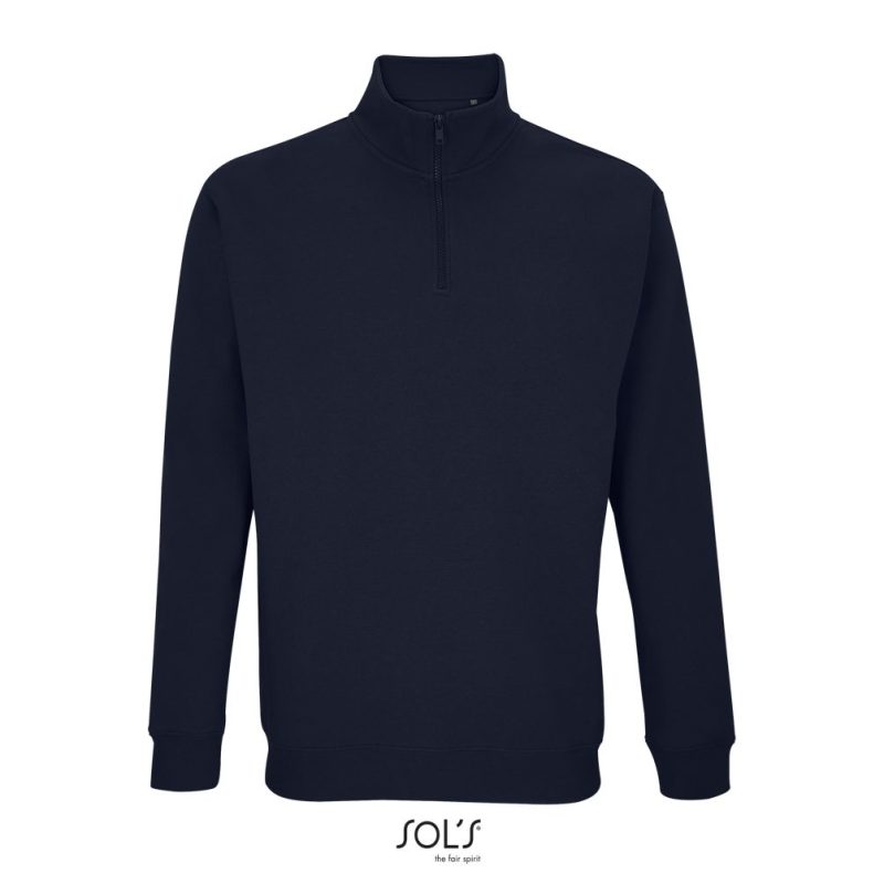 Sudadera Unisex Cuello Alto Con Cremallera 1/4 Conrad Sols - French Marino - Sols