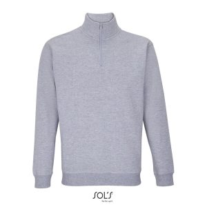 Sudadera Unisex Cuello Alto Con Cremallera 1/4 Conrad Sols - Gris Mezcla - Sols