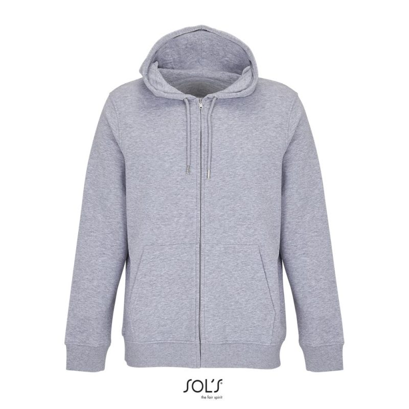Sudadera Unisex Con Cremallera Y Capucha Calipso Sols - Gris Mezcla - Sols