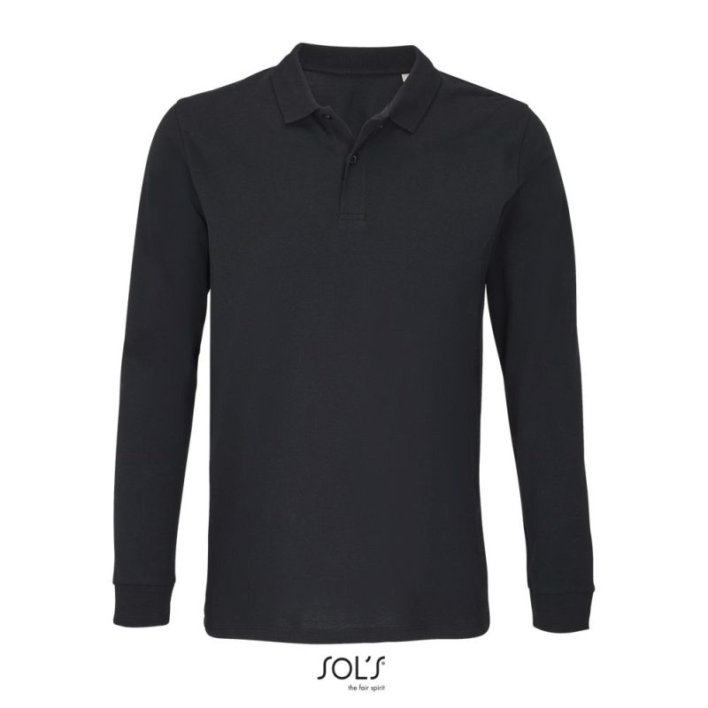 Polo Unisex De Manga Larga Planet Lsl Sols - Negro - Sols
