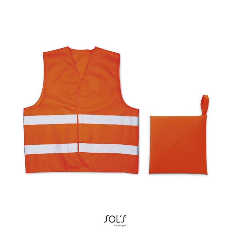Chaleco De Seguridad Unisex Safety Pro Sols - Naranja Neon - Sols