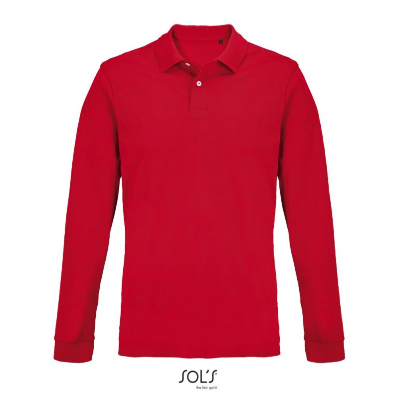 Polo Unisex Pacific Lsl Sols - Rojo - Sols