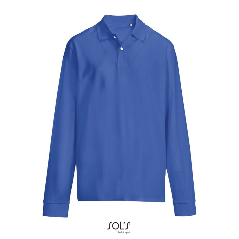 Polo Unisex Pacific Lsl Sols - Azul Royal - Sols