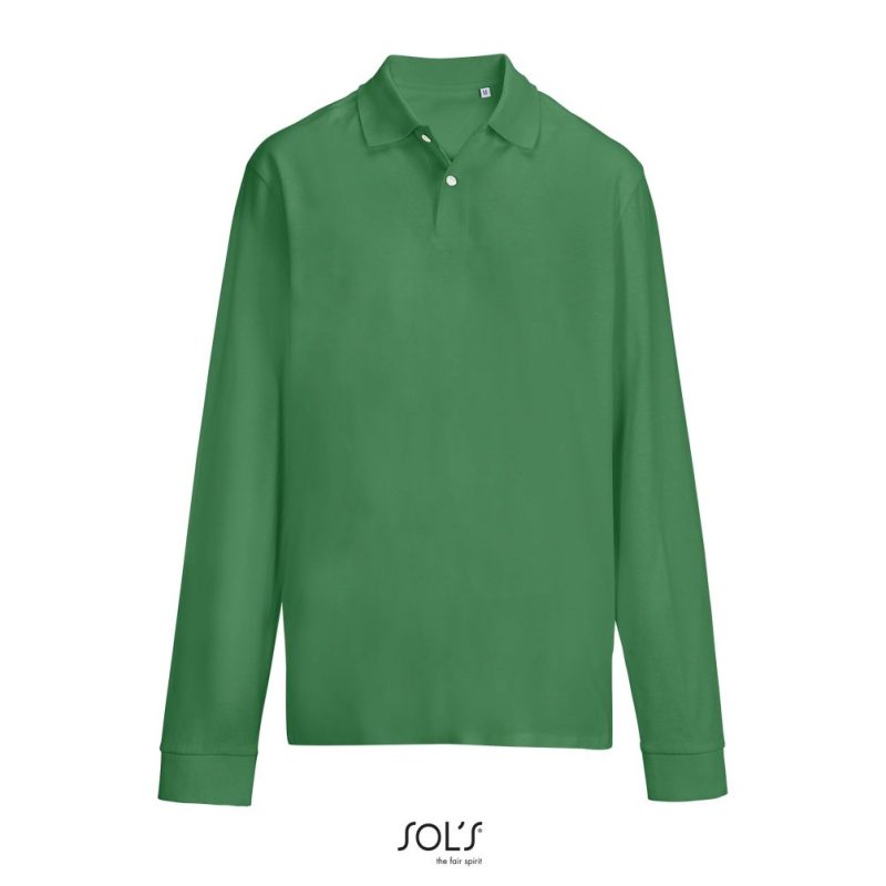 Polo Unisex Pacific Lsl Sols - Verde Pradera - Sols