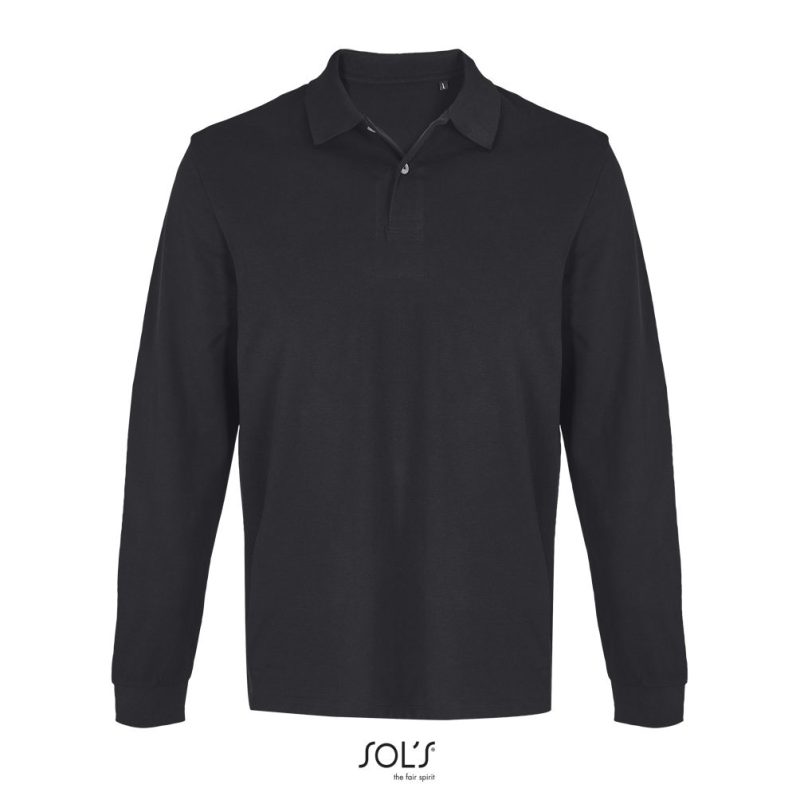 Polo Unisex Pacific Lsl Sols - Negro - Sols