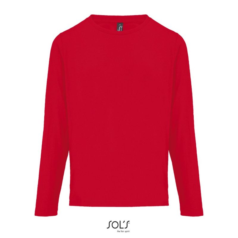 Camiseta Mujer Cuello Redondo Manga Larga Monarch Women Sols - Rojo - Sols